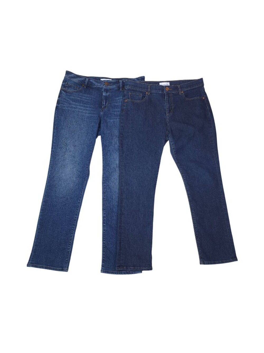 Ann Taylor LOFT 2 pk Curvy Straight Mid-Rise Jeans 10P/30 Modern Straight Womens